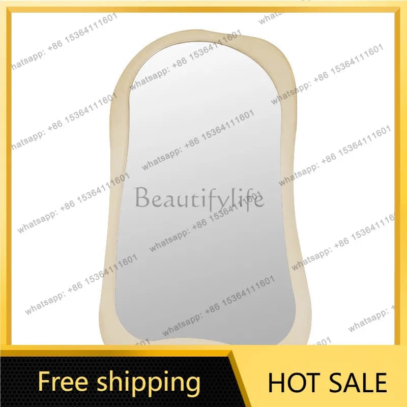 French cream full-length mirror bedroom wall full-length mirror