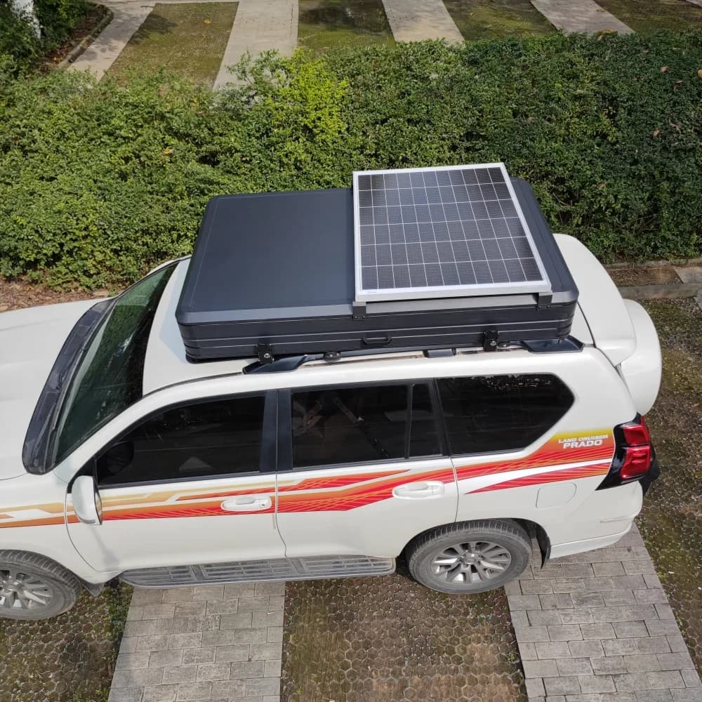XL 3-5 Person Waterproof Aluminum Hard Shell Roof Top Tent Automatic Annex Build Four-season Double Layer UV Car Rooftop Tent