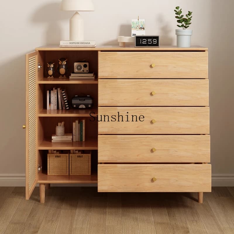 All solid wood, storage, modern minimalist living room storage, bedroom, chest of drawers