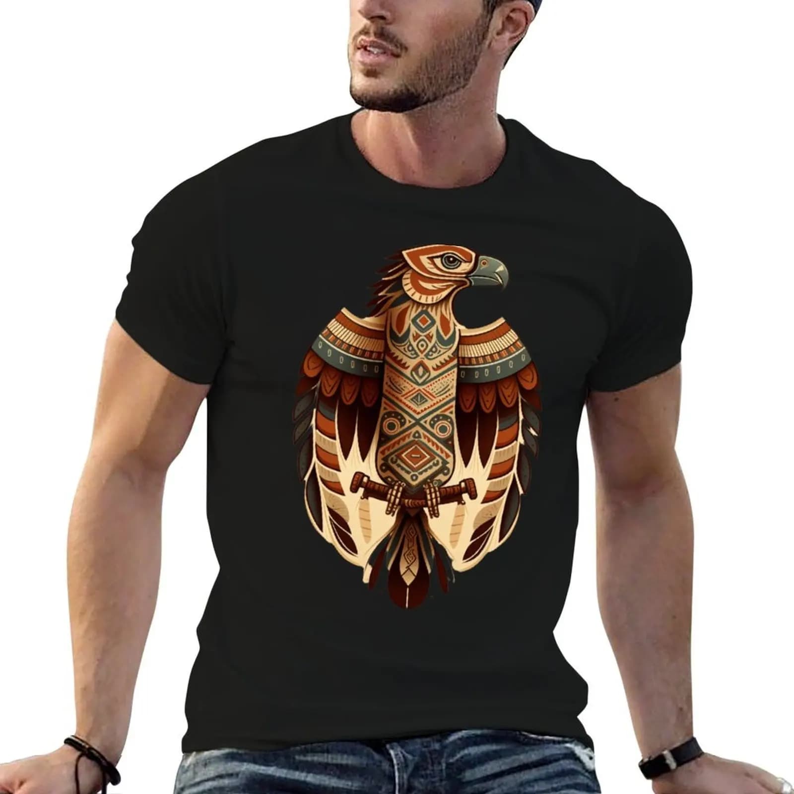 Sacred Thunderbird T-Shirt man clothes vintage graphic tee fruit of the loom mens t shirts