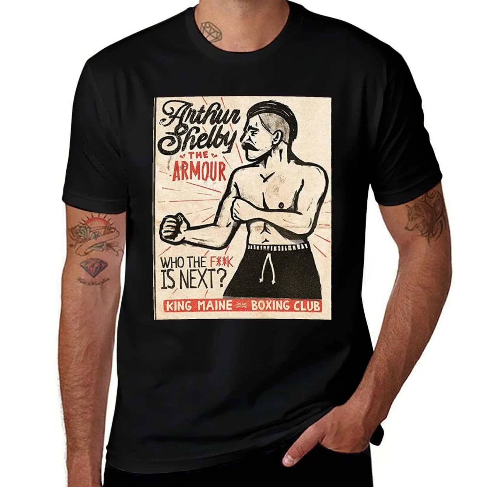 Arthur Shelby Boxing Of Peaky Blinders T-Shirt shirts graphic tees funny costumes t shirt men 100℅ cotton
