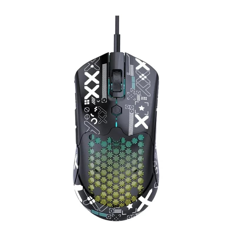 M5 lightweight wired hole mouse gaming RGB luminous PAW3325 mouse 12000DPI