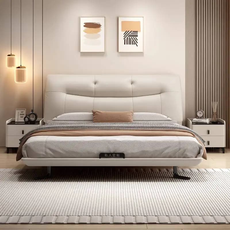 Minimalist Unique Double Bed European Decoration Accessories Modern Double Bed Luxury Pliable Cama Twin Furniture For Home