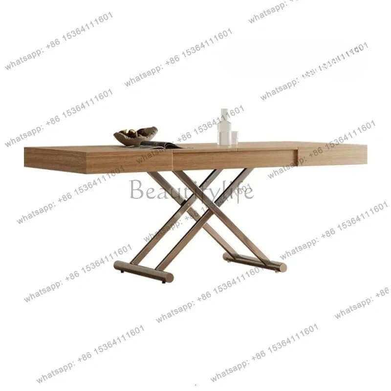 yj21 Lifting Folding Retractable Dining Table, Coffee Table, Dual-purpose Integrated Multi-functional Rectangular Dining Table
