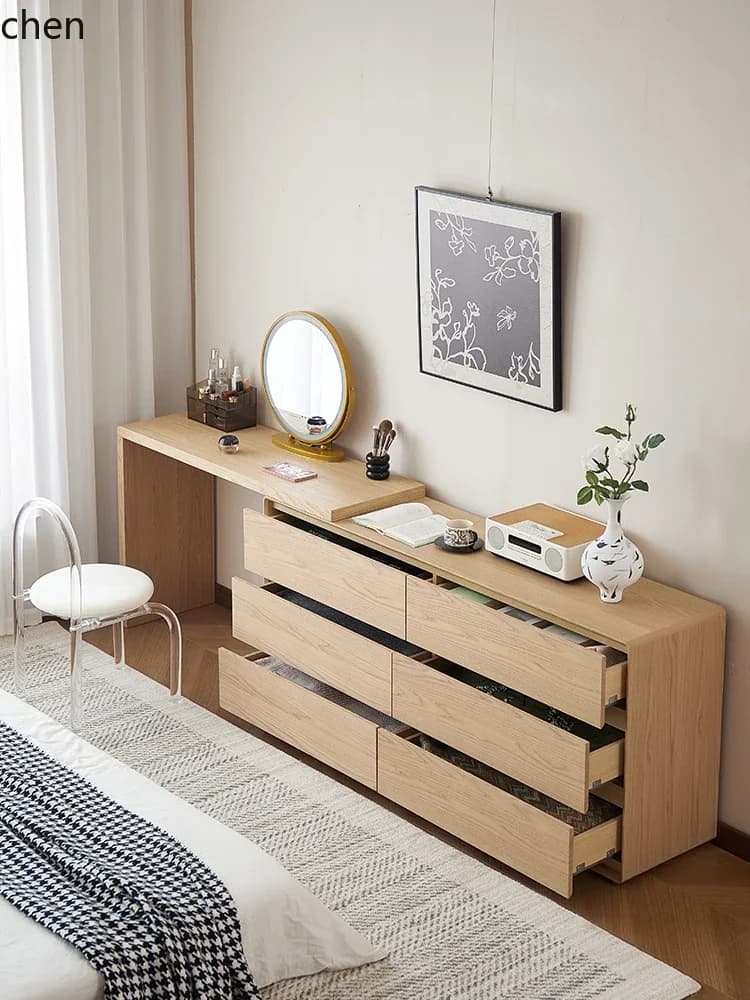 DSAdresser chest integrated bedroom bedside wall storage desk solid wood makeup table
