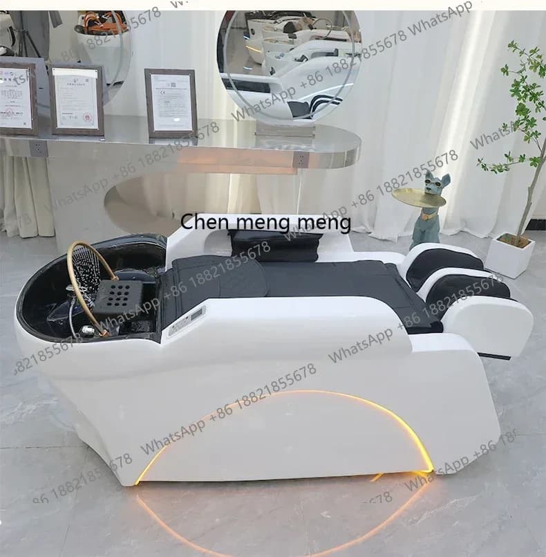 X UK warehouse spot electric intelligent massage shampoo bed high-end automatic water circulation head physiotherapy steam bed