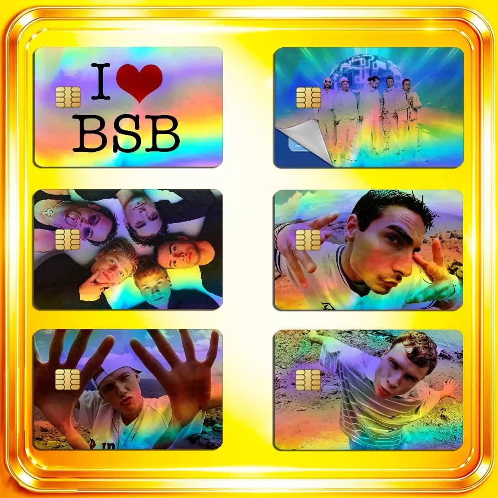 For Backstreet Boys BSB Credit Bank Sticker ID Access Card Cover Skin Rainbow Color Laser Stickers Film