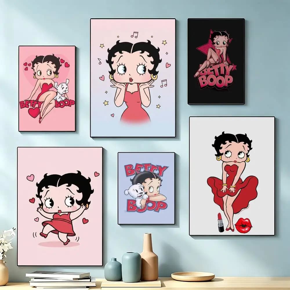 Pretty Cartoon B-Betty B-boop  Poster High Quality Dorm Living Room Aesthetic Wall Decoration Painting Stickers Gift