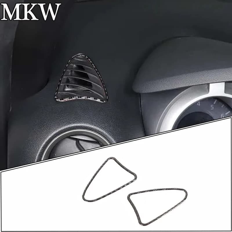For Nissan JUKE /Infiniti ESQ 2011-2019 Soft Carbon Fiber Car Dashboard Side Air Outlet Frame Trim Sticker Car Accessories