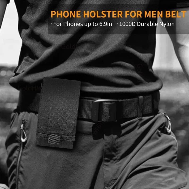 Molle Tactical Phone Pouch For Apple iPhone 18 Pro Max 17 Air 17E 16e 16 Plus 18 15 Pro Max Waist Phone Bag Belt Case Adjustable