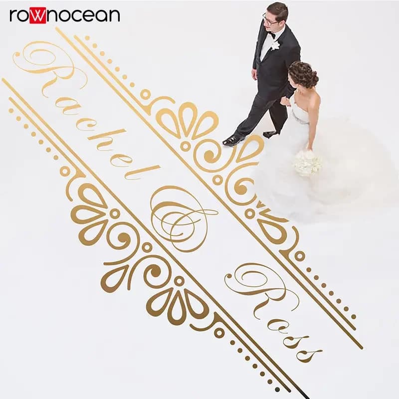 Wedding Dance Floor Decal, Wedding Floor Monogram, Vinyl Floor Decal, Wedding Décor, Party Decorations, Reception Hall 3WE42