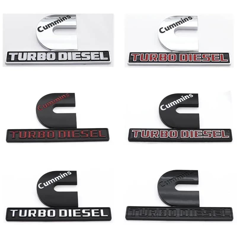 1pcs Cummins Turbo Diesel ABS Car Rear logo sticker Rear Bumper tail door trunk sticker Fender side Emblem styling Accessories