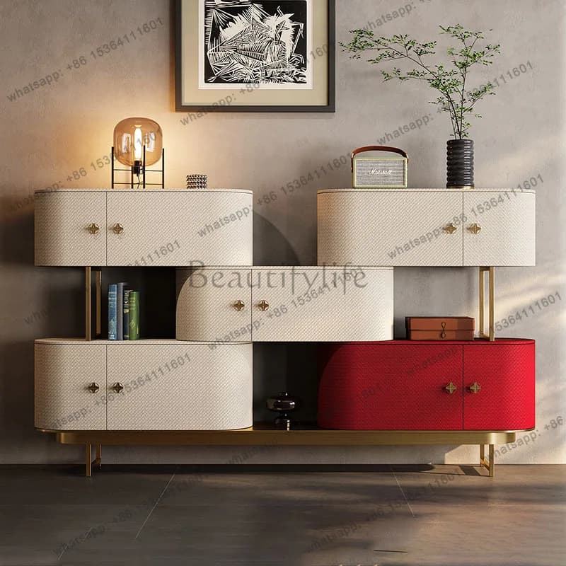 Modern Nordic Living Room Cabinets Tiny Cute Cream Style Creative Storage Display Cabinet Luxury Vintage Mueble Home Furniture
