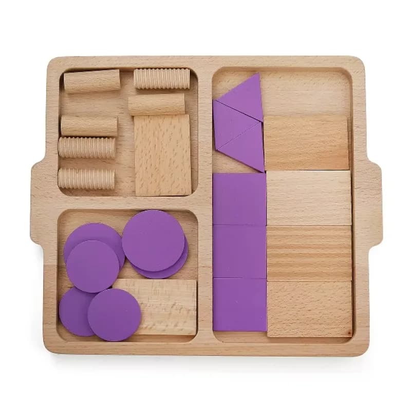 Baby wooden shape educational toy color sorting tray