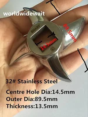 1Pc 32# Type High Quality Stainless Steel Meat Grinder Blade Cutter 89.5mm Outer Dia
