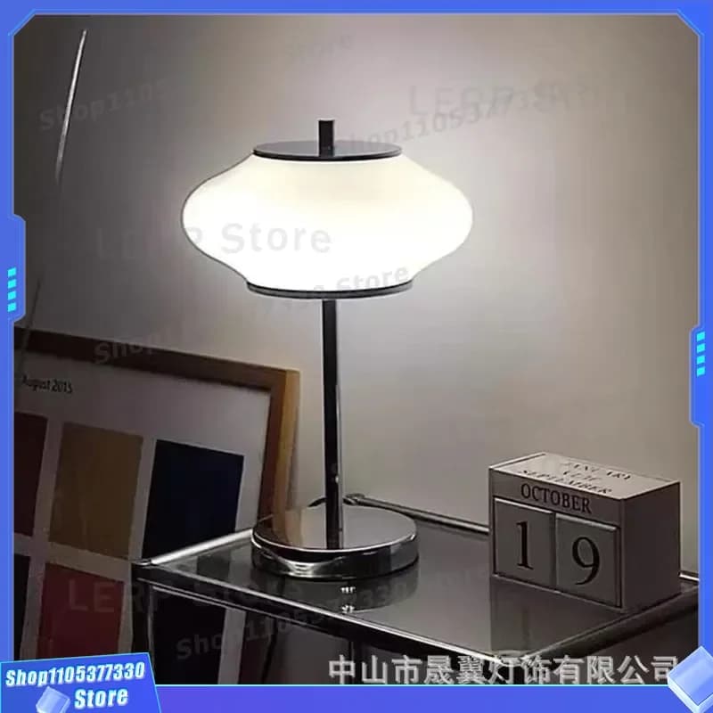 Nordic Glass Table Lamp Medieval Bauhaus Style Bedside Light for Living Room Study Bedroom Korean Homestay Decor Ins Wind Ins