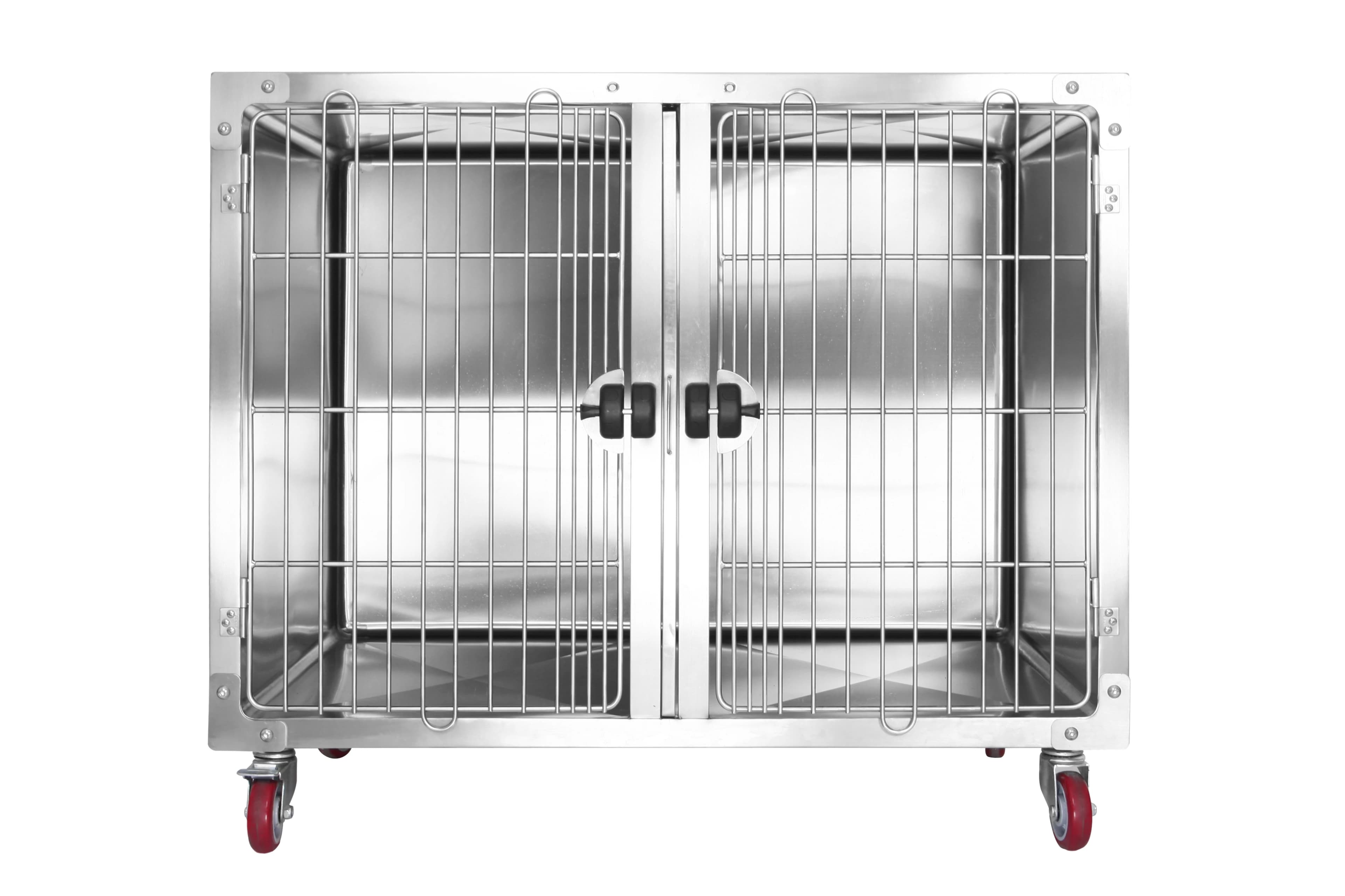 KA-509S  304 Stainless Steel Dog Cage with Rounded Corner Wire Solid Pattern Animal Cage