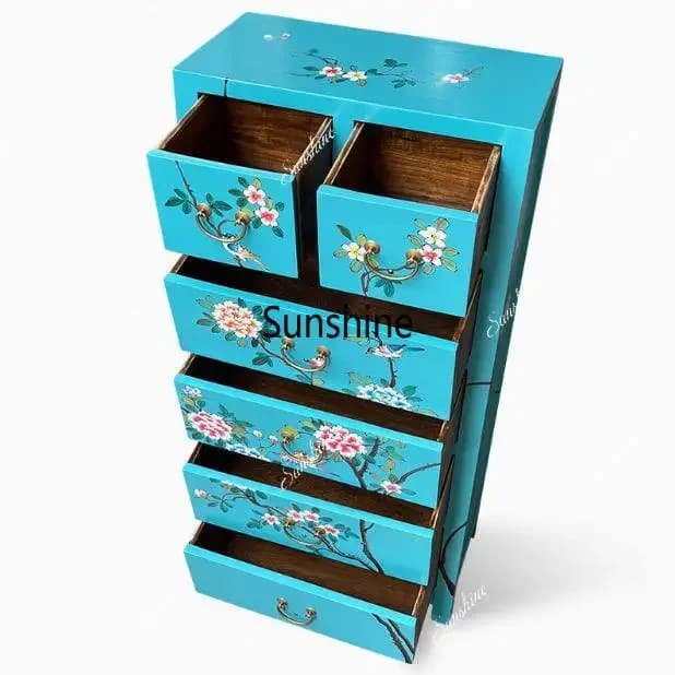 Painted against the wall Bedroom locker Home living room Vintage storage cabinet