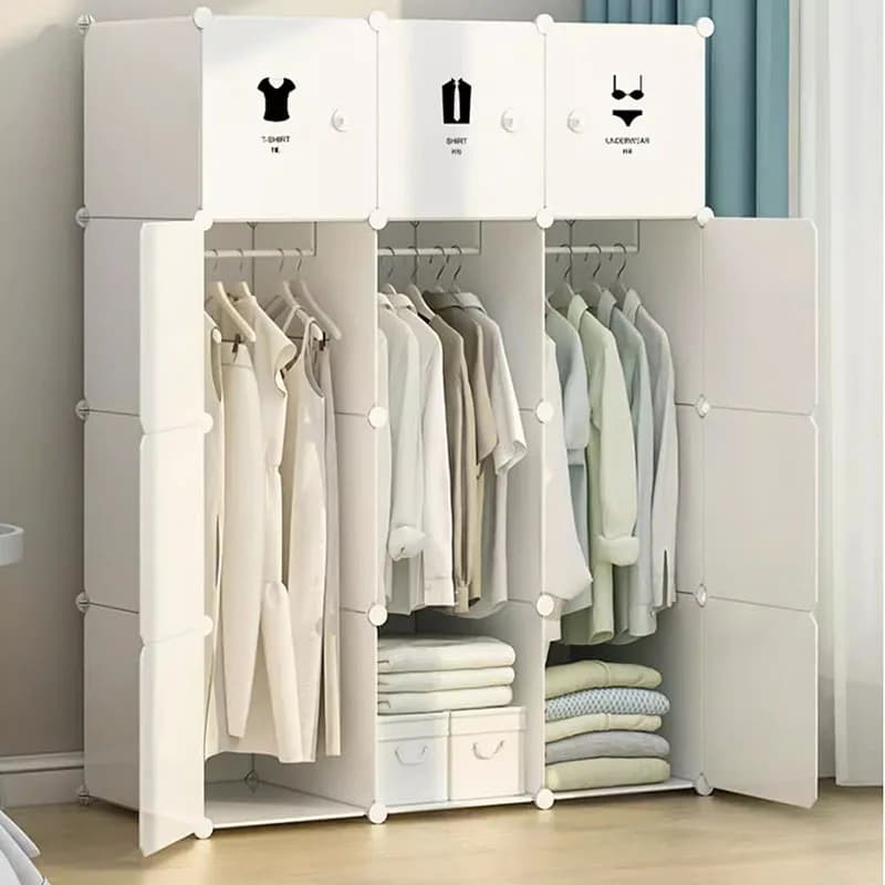 Portable Partitions Closet Organizer Storage Bedroom Display Plastic Cabinet Wardrobe Modern Minimalist Muebles Salon Furniture