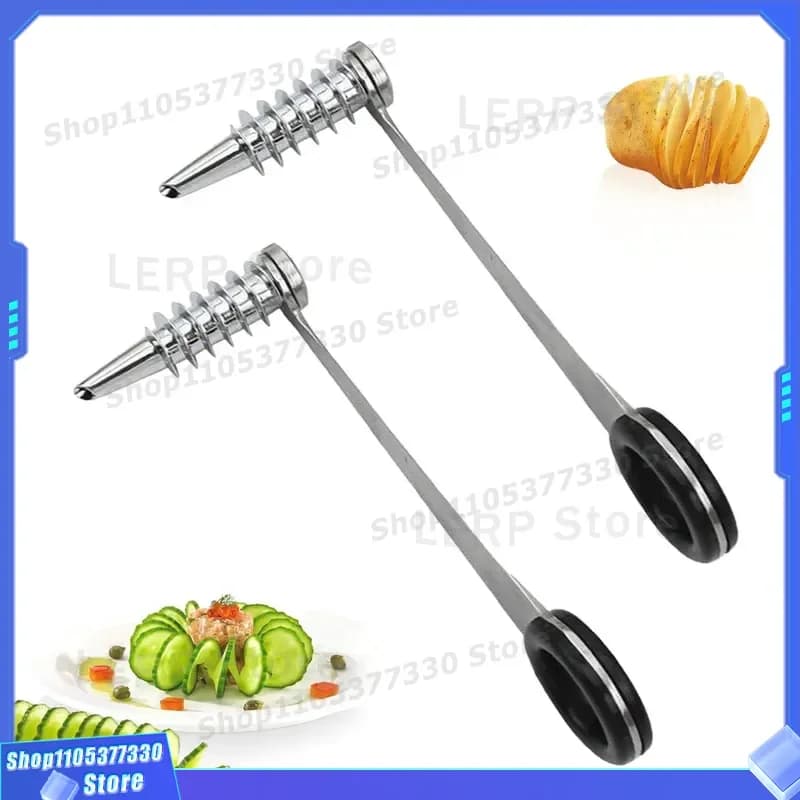 Stainless Steel Spiral Slicer Vegetable Curler Kitchen Tool LP51111 Manual Fruit Cutter for Salad Healthy Food Prep Gadget