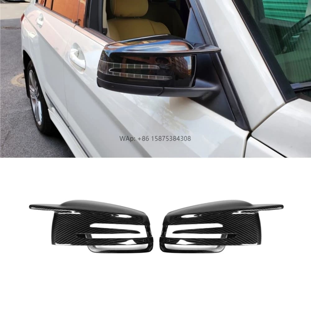 Real Carbon Fiber Side M Style Mirror Cover for a B C E S Gla Glk Class W204 W207 W212 2007+ W204 Car Mirror Cover