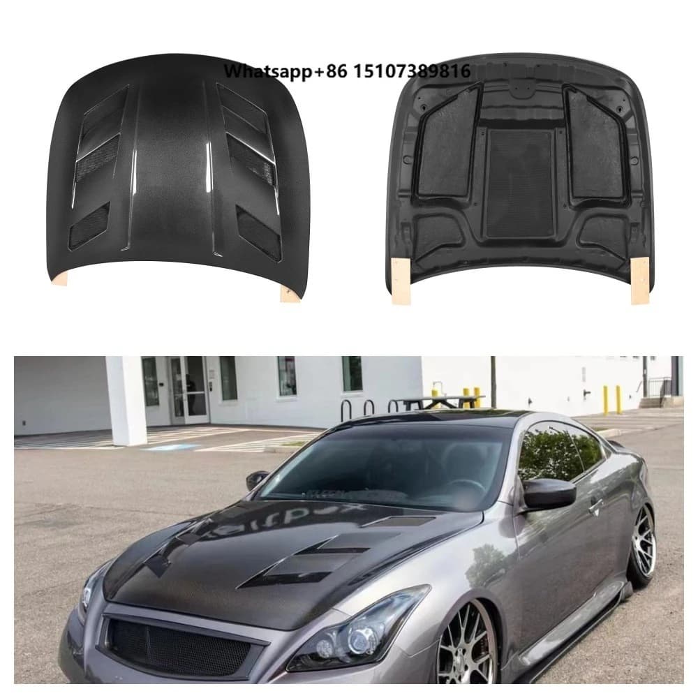 Real Carbon Fiber Car Parts Front Hood for G37 2-door G37 Front Bonnet Hood
