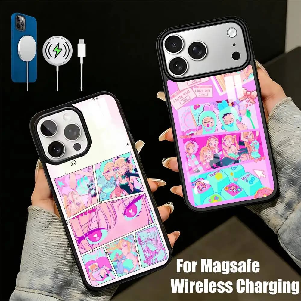 Cosplay Romance My D-Dress-Up D-DarlingS Phone Case For iPhone17,16,15,14,13 Plus,Pro Max Magnetic For Magsafe Wireless Charging