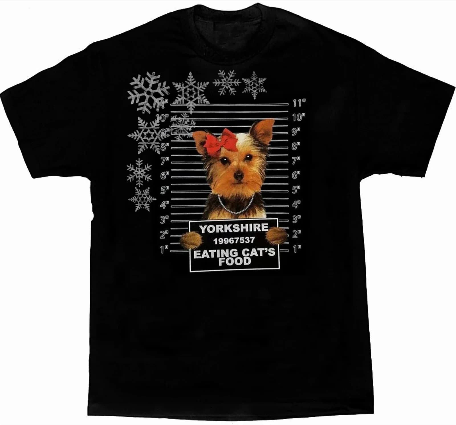 Funny Dog Art Yorkshire Terrier Mug Shot Printed Mens T Shirt. Short Sleeve 100% Cotton Casual T-shirts Loose Top Size S-3XL