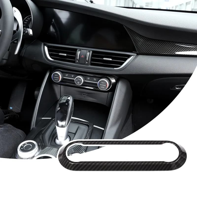 For Alfa Romeo Giulia 2017 2018 2019 ABS Car Central Control Air Conditioning Adjust Panel Trim Frame Cover Interior Accessories