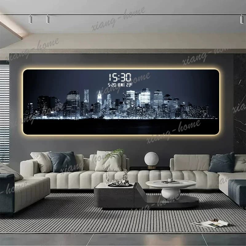 Modern Creative Wall Watch 3d Large Led Luminous Fashion Design Minimalist Wall Clocks Simple Luxury Reloj Pared Home Decoration