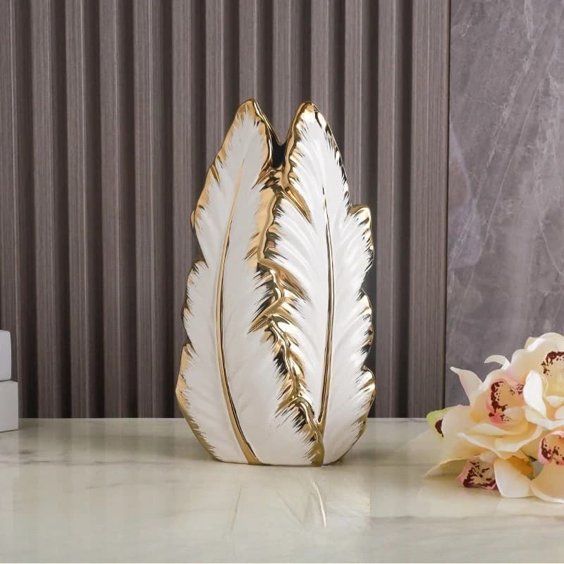 Nordic Light Luxury Gold Painted Ceramic High-end Vases, Personalized Living Room, Porch Decoration, TV Cabinet, Creative Home D