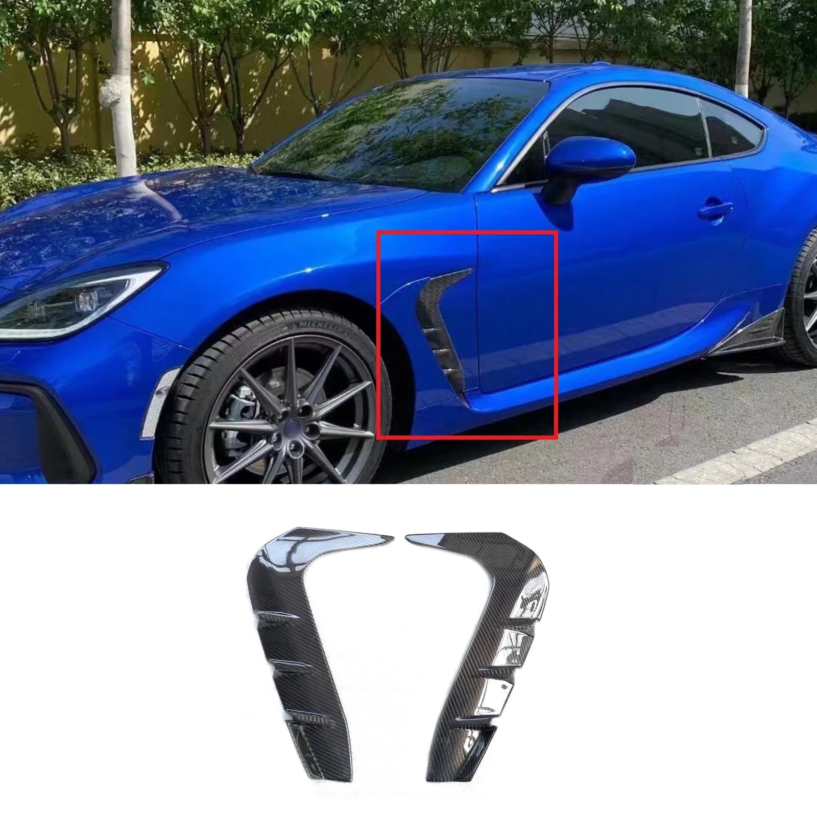 Real Carbon Fiber Front Fender Side Vent Garnish Trim For Subaru BRZ Toyota GR86 2022-2023