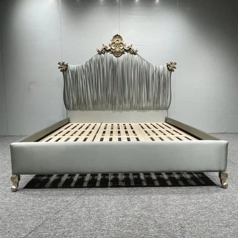 Gray Decoration European Double Bed Elegant Soft Adults Modern European Double Bed Japanese Luxury Cama Matrimonial Furniture