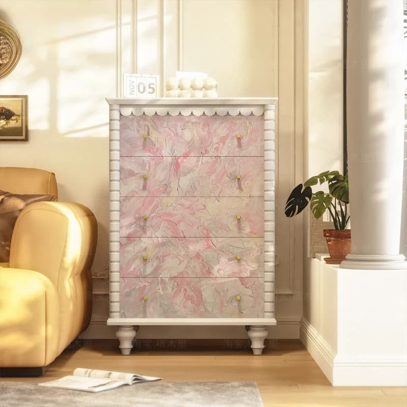 Solid wood chest of drawers, decorative side cabinet next to the sofa in the living room, storage cabinet