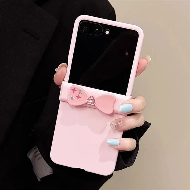 For Oppo Find N2 Flip/Oppo Find N3 Flip Case Cute Pink 3d bow phone cases women girls Kawaii Hard Cover Built Protective film