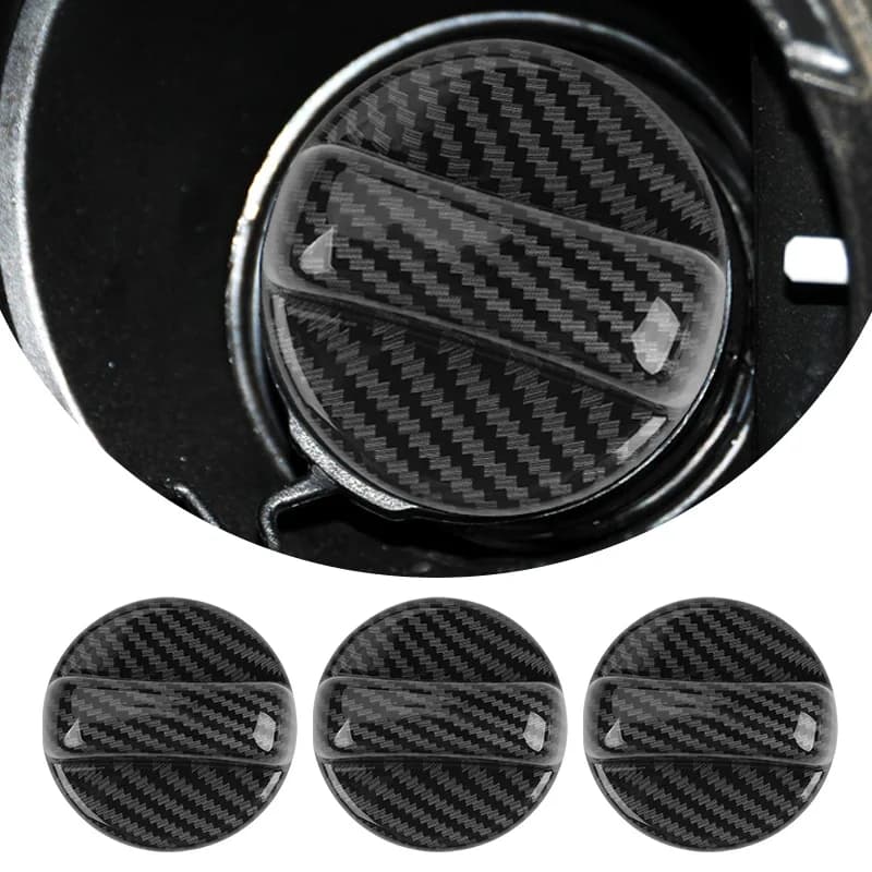 Car Fuel Tank Cap Carbon Fiber Petrol Box Cover Dust-Proof Gas Case Accessories