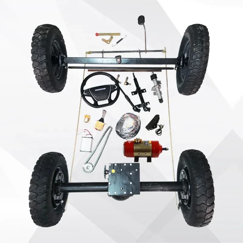 60v2000w 1.5 Ton Retrofit Quadricycle Assembly Front Rear Axle Brush Motor Controller Kits Chain Drive Electric Four Wheel Cart