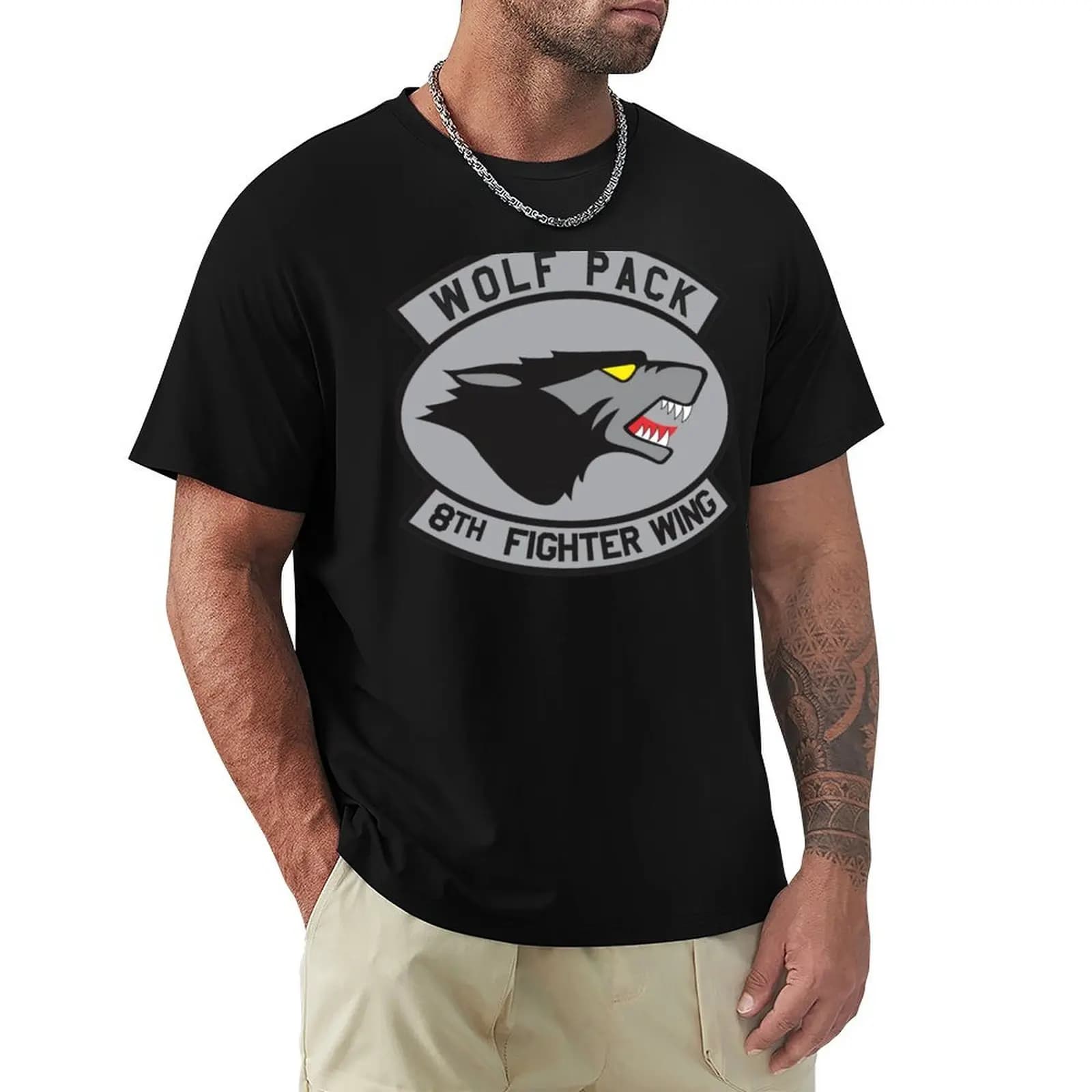 Wolf Pack - Kunsan Air Base - Republic of Korea - Clean Style T-Shirt T-Shirt luxury t-shirt summer tops men t shirt