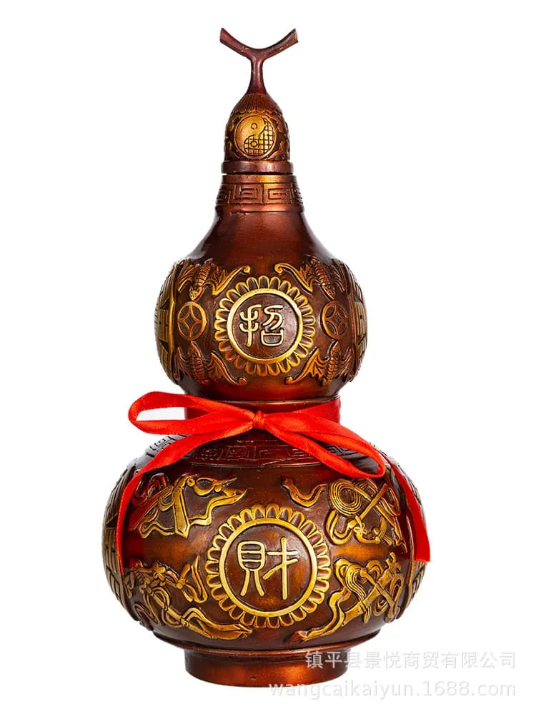 Copper gourd ornament, thickened brass gourd, colorful copper gourd