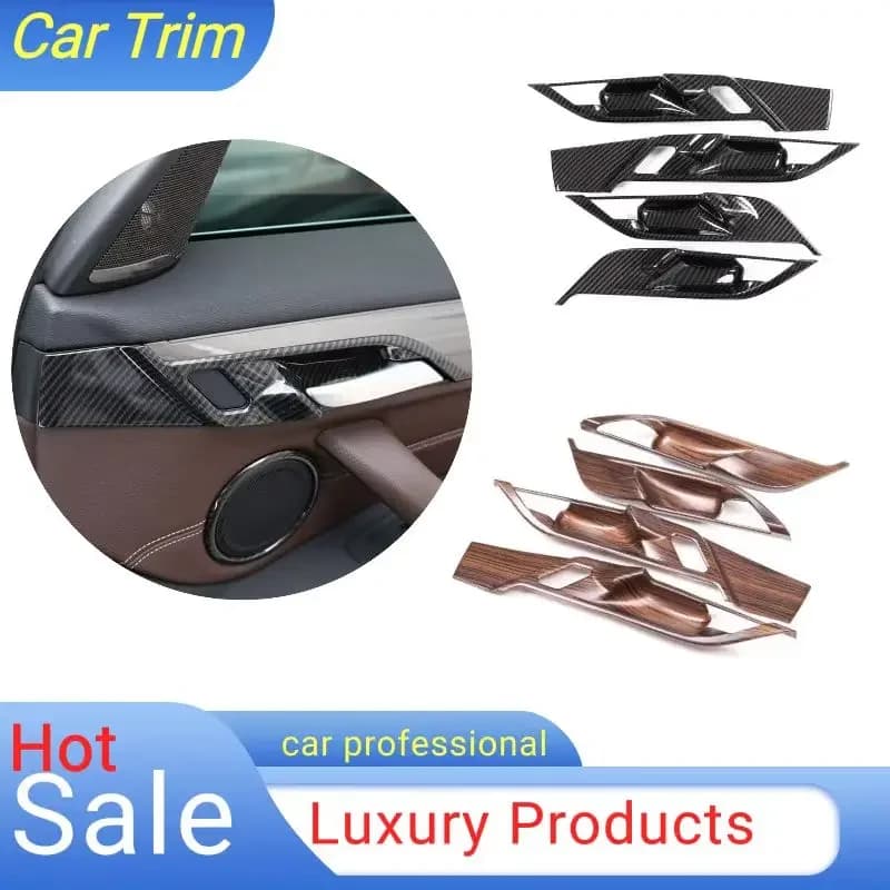 Interior Door Bowl Cover For BMW X2 F47 2018 2019 Carbon Fiber ABS For BMW X1 F48 2016-2019 Door Bowl Protective Trim Accessorie
