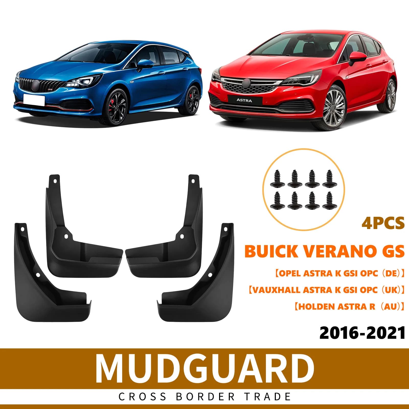 For Opel Vauxhall Holden Astra K GSI OPC 2016 Vauxhall GS fender tiles mud flaps