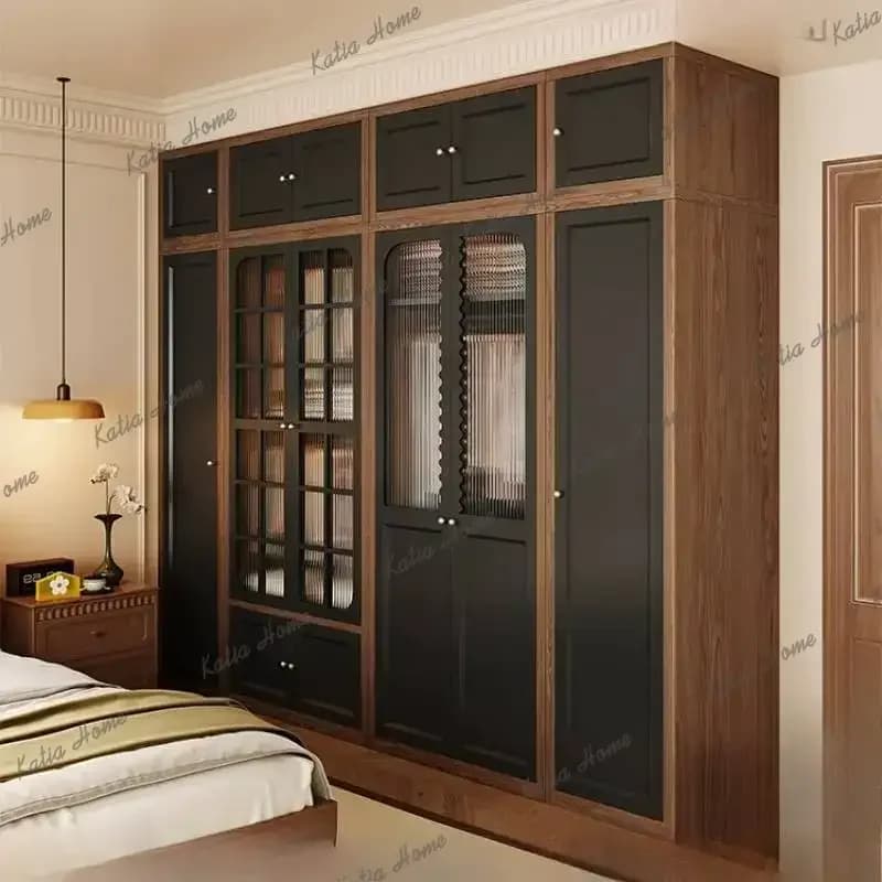 FG Top Cabinet Bedroom Wardrobes SlidingDoors Modern Wooden Organizer Clothes Wardrobes Storage Adult Guarda Roupas Furniture Ho