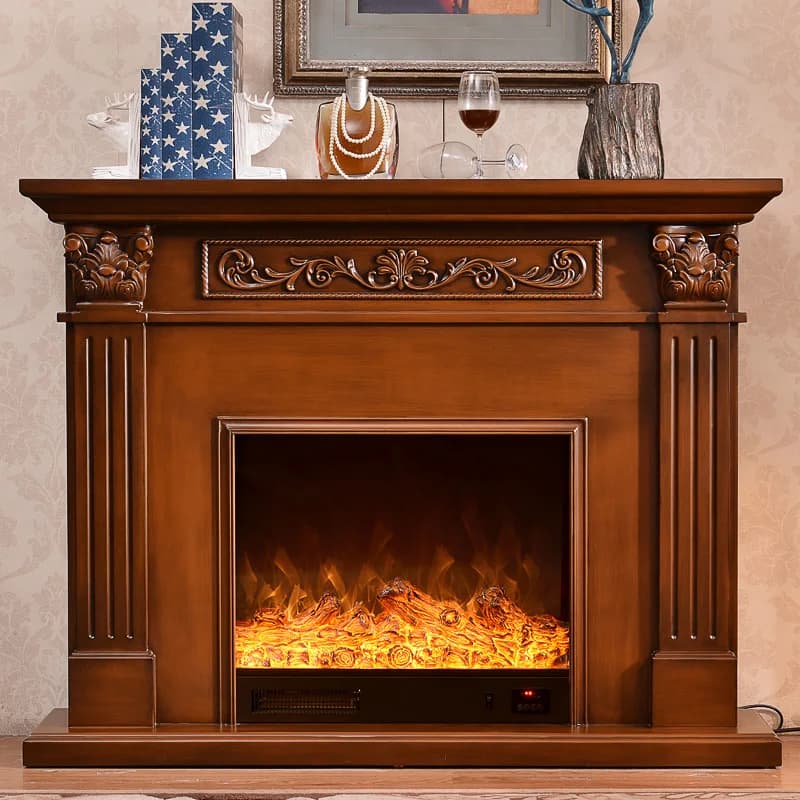 Natural Art Living Room Fireplace Cozy Rustic China Saving Living Room Cabinets Wood Corner Vetrina Esposizione Furniture Home