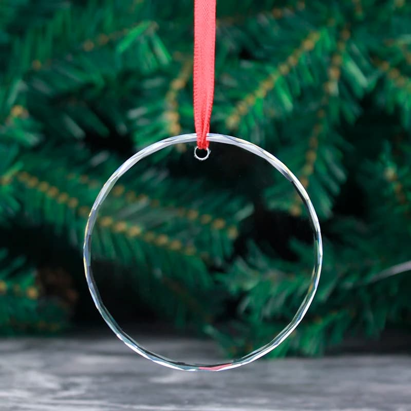 Wholesale Clear Round Facet Hanging Glass Ornaments Party Favors Christmas Tree Decoration
