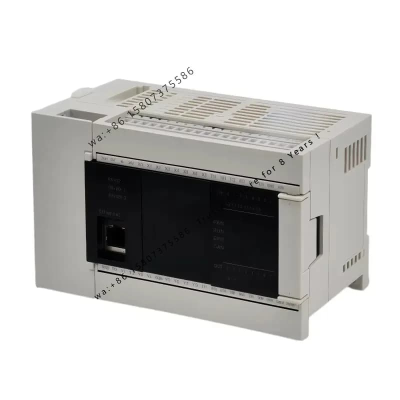 PLC compatible with FX3U programmable controller, supporting Ethernet, analog input/output, high-speed pulse.