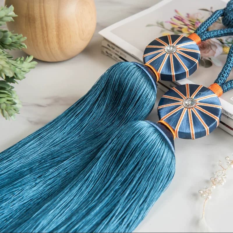 2Pcs Polyester Tassel Curtain Tieback Handmade Hanging Ball Tassels Fringe Curtains Holder Buckle Rope Decor Room Accessories