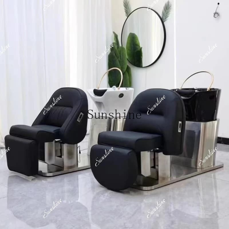 Multifunctional electric lift hairdressing shampoo bed semi-full lying flush bed simple  FT