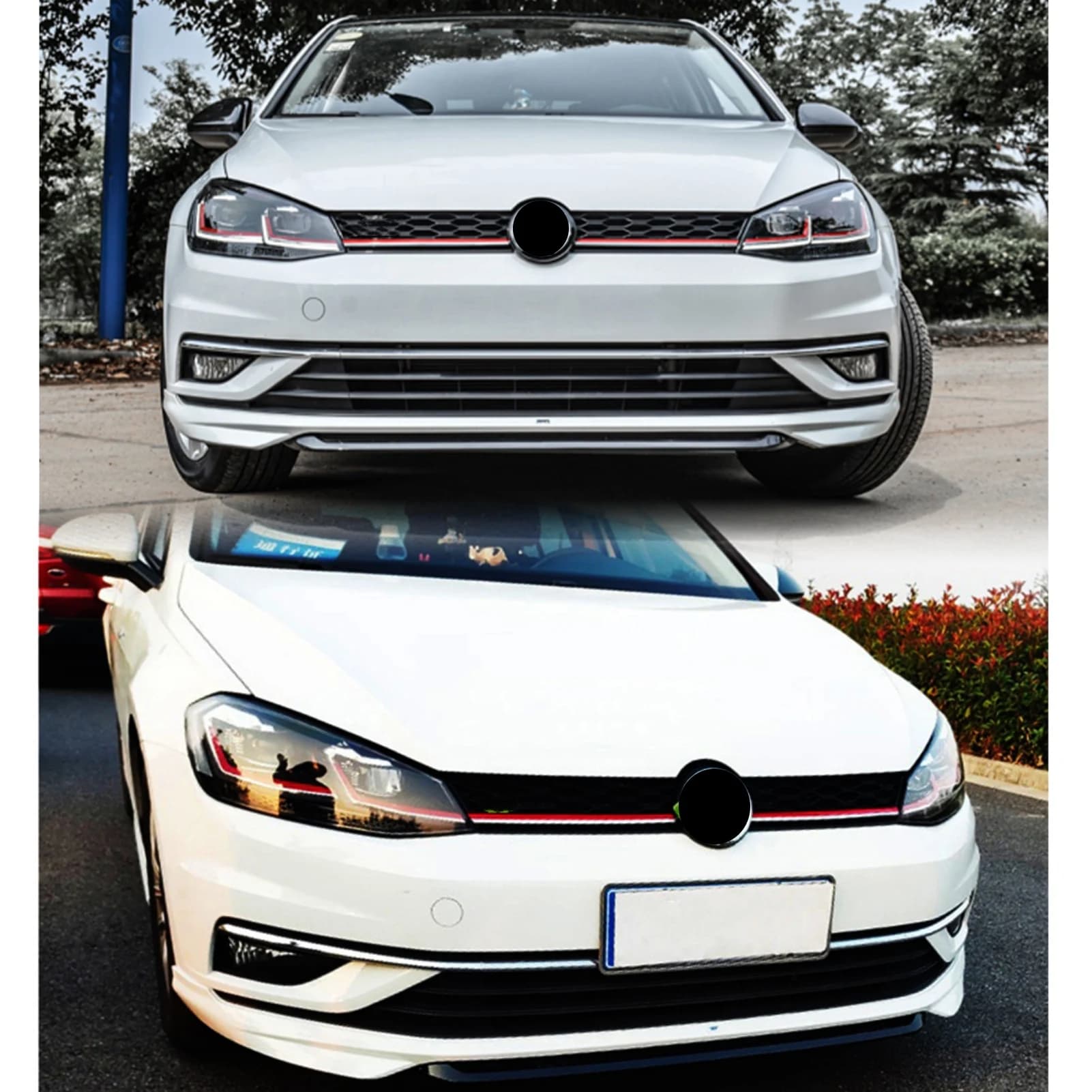 Front Bumper Centre Grille For Volkswagen VW Golf MK7.5 Facelift 2017 2018 2019 2020 Honeycomb Mesh Front Racing Grills