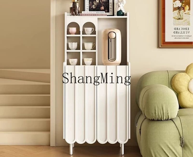 SM solid wood sideboard integrated wall-to-wall living room cup storage pantry small apartment storage cabinet