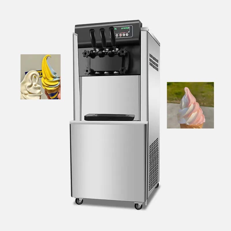 New Professional Commercial Automatic Ice Cream Machine 3 Flavor Soft Serve 220V/50Hz Australian Plug Multifunctional Milk Flour